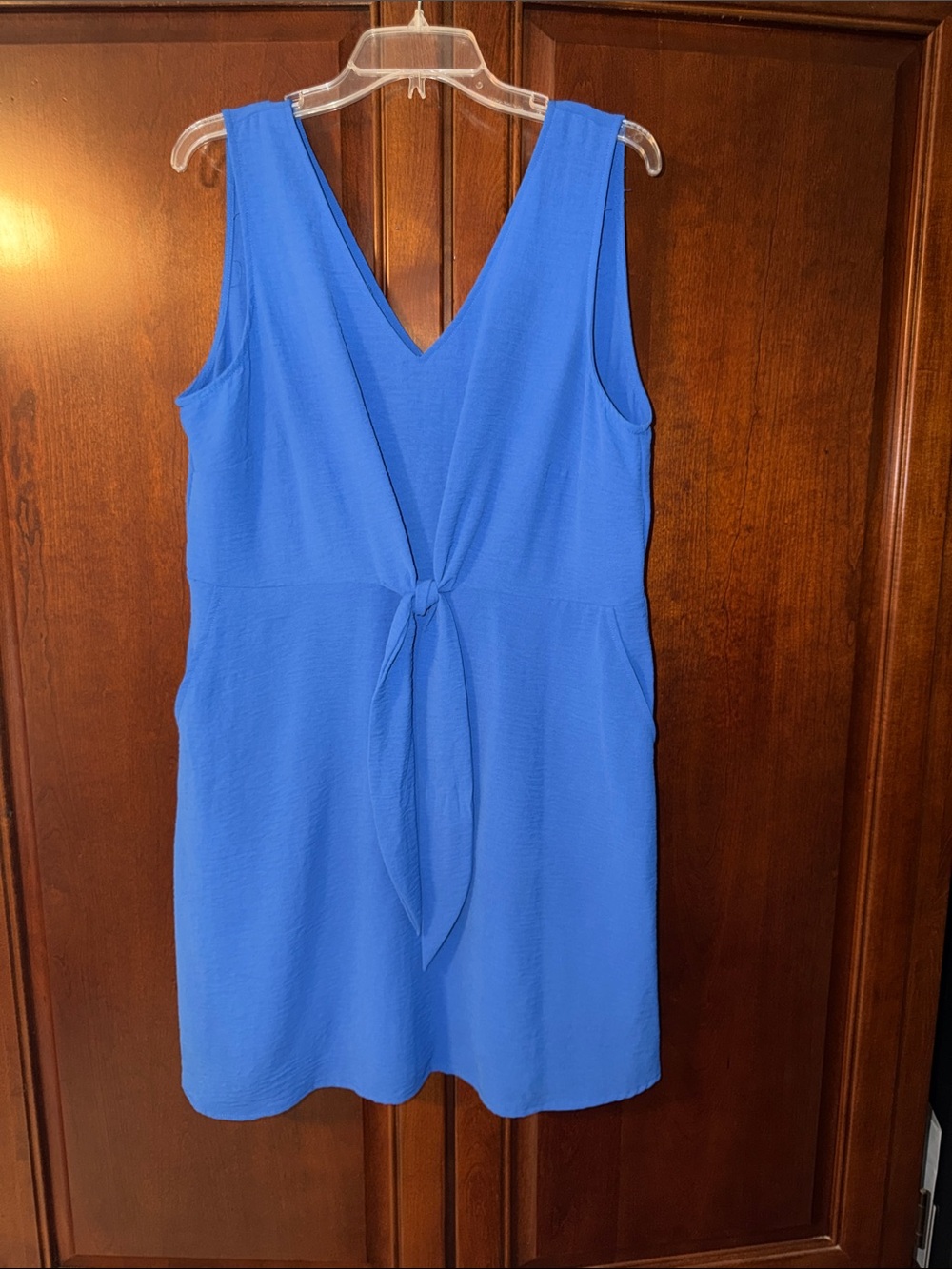 STATE Blue V-Neck Tie-Front Dress